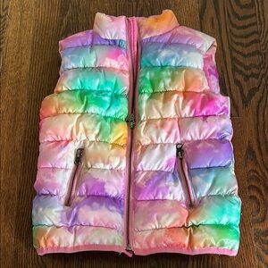 Colorful Tie-Dye Puffer Vest